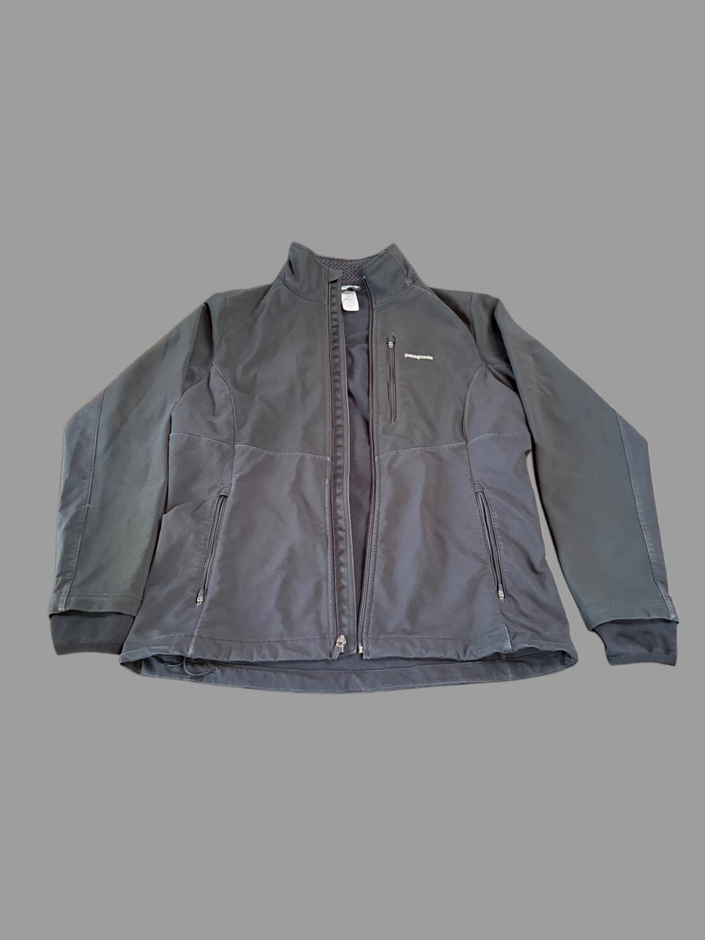 Patagonia Black Lightweight Softshell Coat with Stand Collar